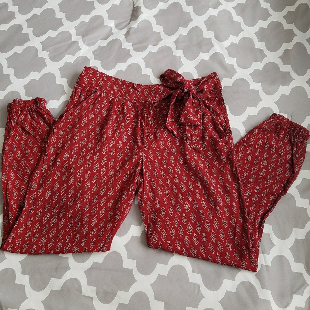 Forever 21 botton up with tie pants